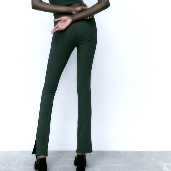 Zara Green High Waist Leggings XS - Picture 5 of 13